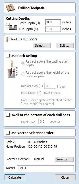 Drilling Toolpath Form